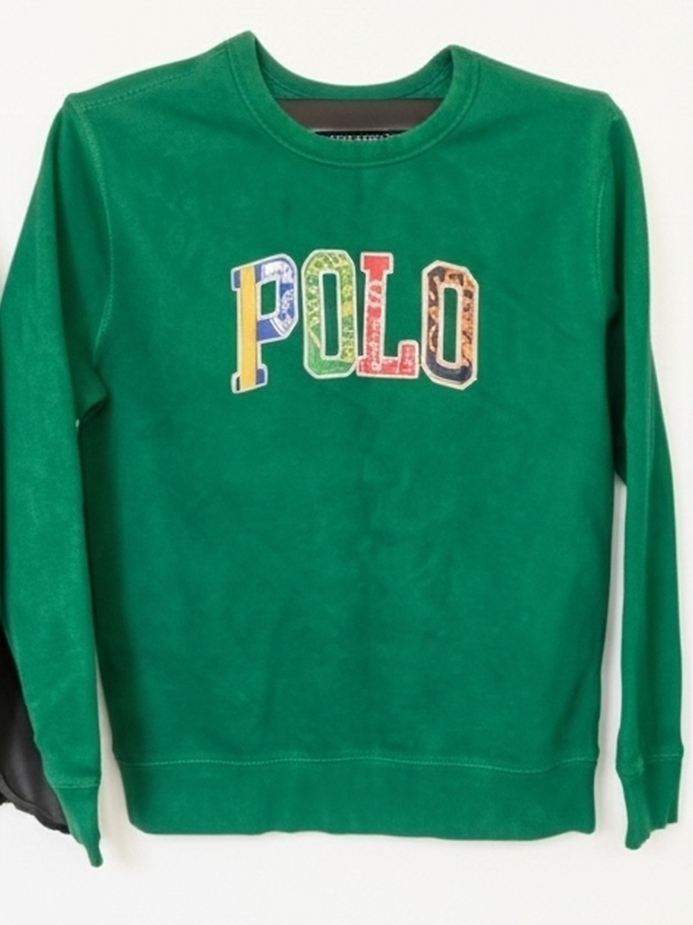 Polo by Ralph Lauren Green Crewneck Sweatshirt with Multicolor POLO Letters